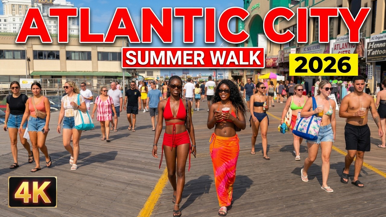 Walking Atlantic City: The Boardwalk Tour 2026 4K