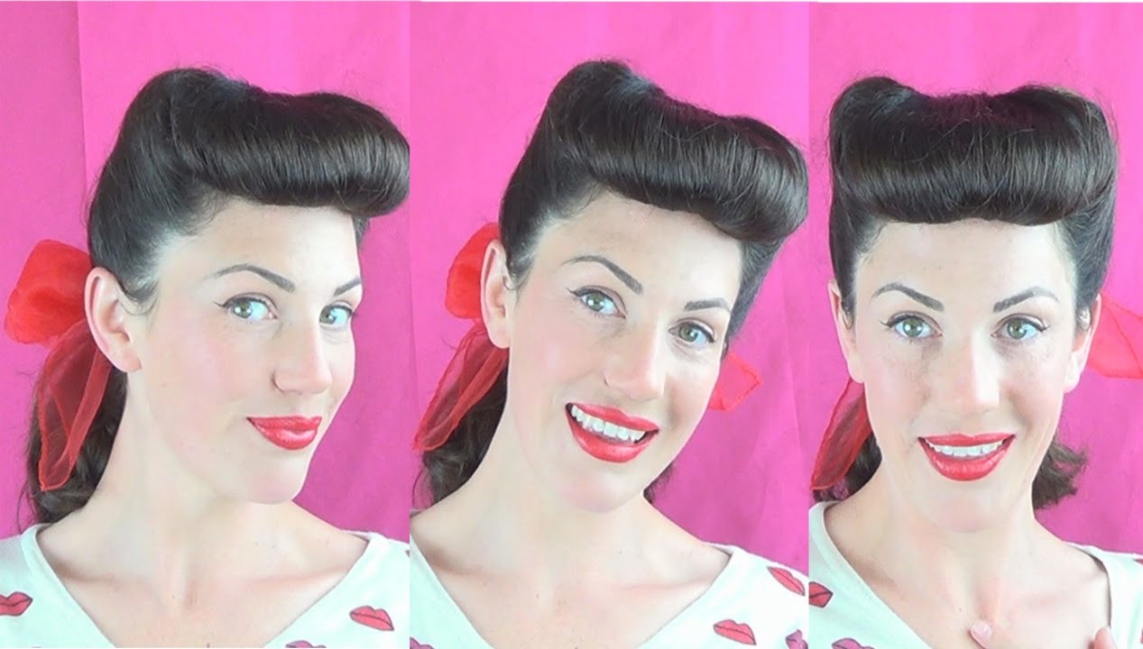 Classic PInup Bumper Bangs & Victory Rolls tutorial - Fitfully Vintage