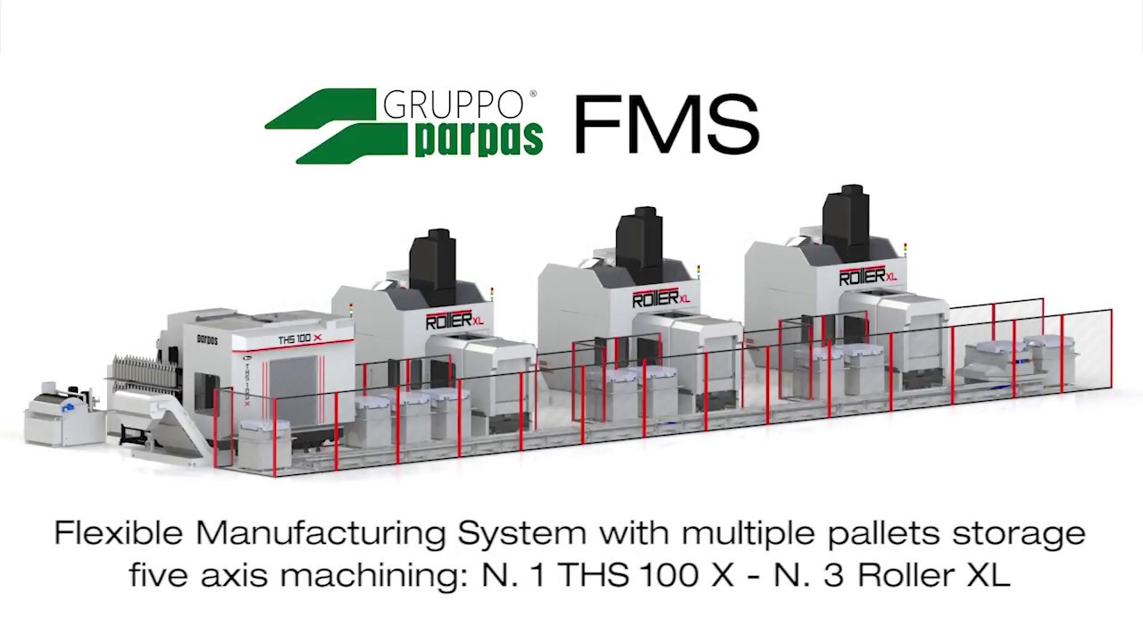 Flexible Manufacturing System with multiple pallets storage | GRUPPO PARPAS