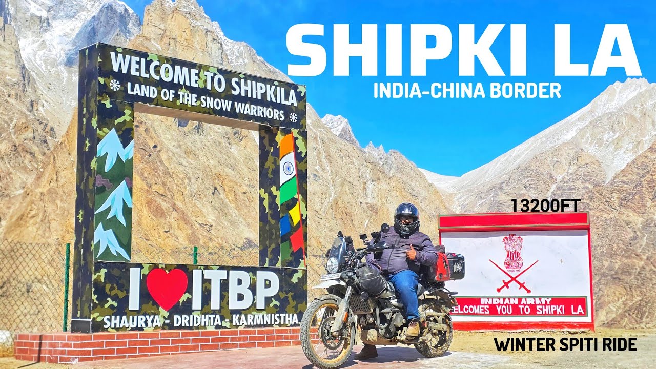 SHIPKI LA PASS - INDIA–CHINA BORDER ON BIKE | Ep-5 Winter Spiti Ride 