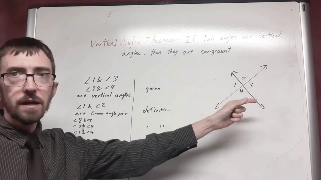 Proof of Vertical Angles Theorem
