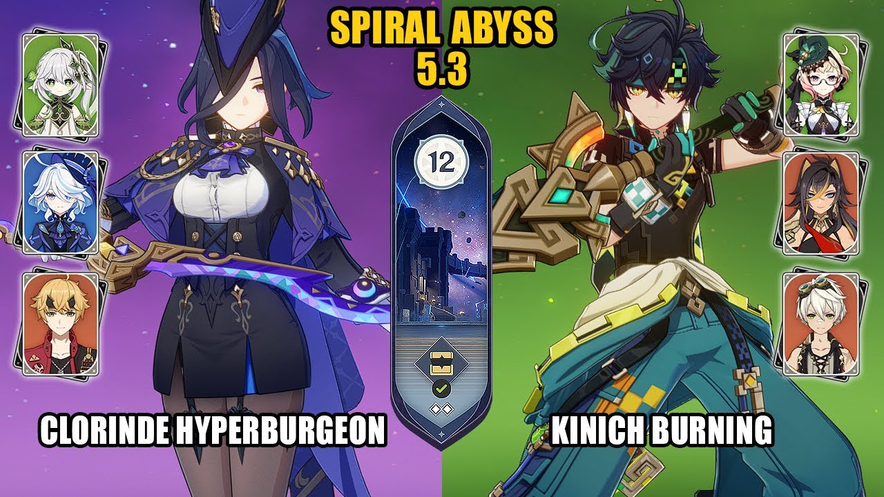Clorinde Hyperburgeon & Kinich Burning | NEW Spiral Abyss 5.3 | Genshin Impact