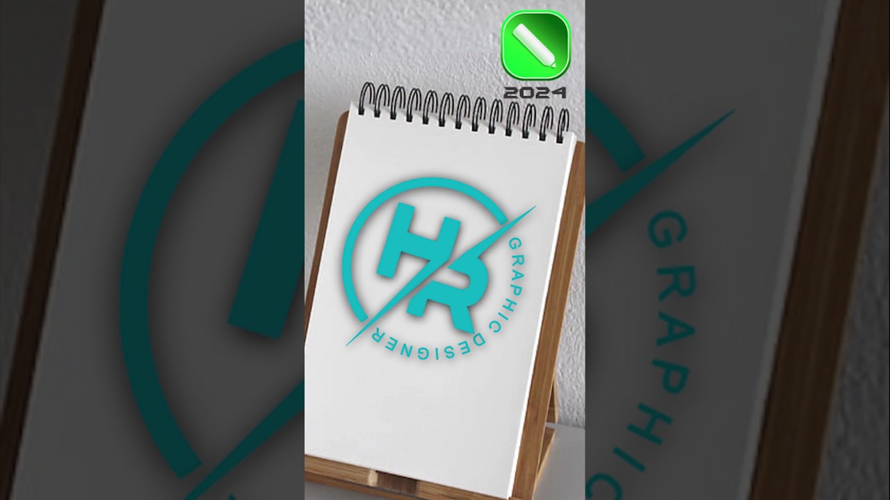 How to Make 3d letter H+R logo for YouTube Channel 🔥 #short #logodesign #viralshort #shortsfeed