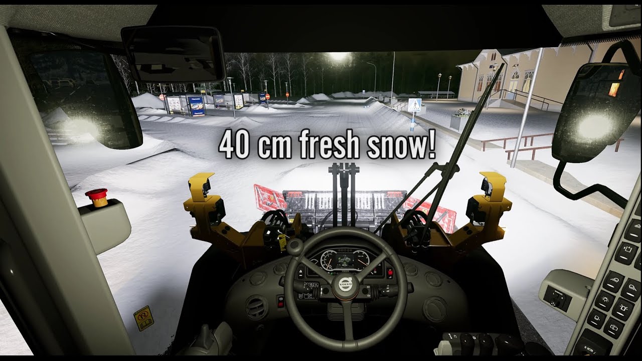 FS22 | Sariola Ep 17  | plowing 40 cm fresh snow with Volvo L70 wheel loader