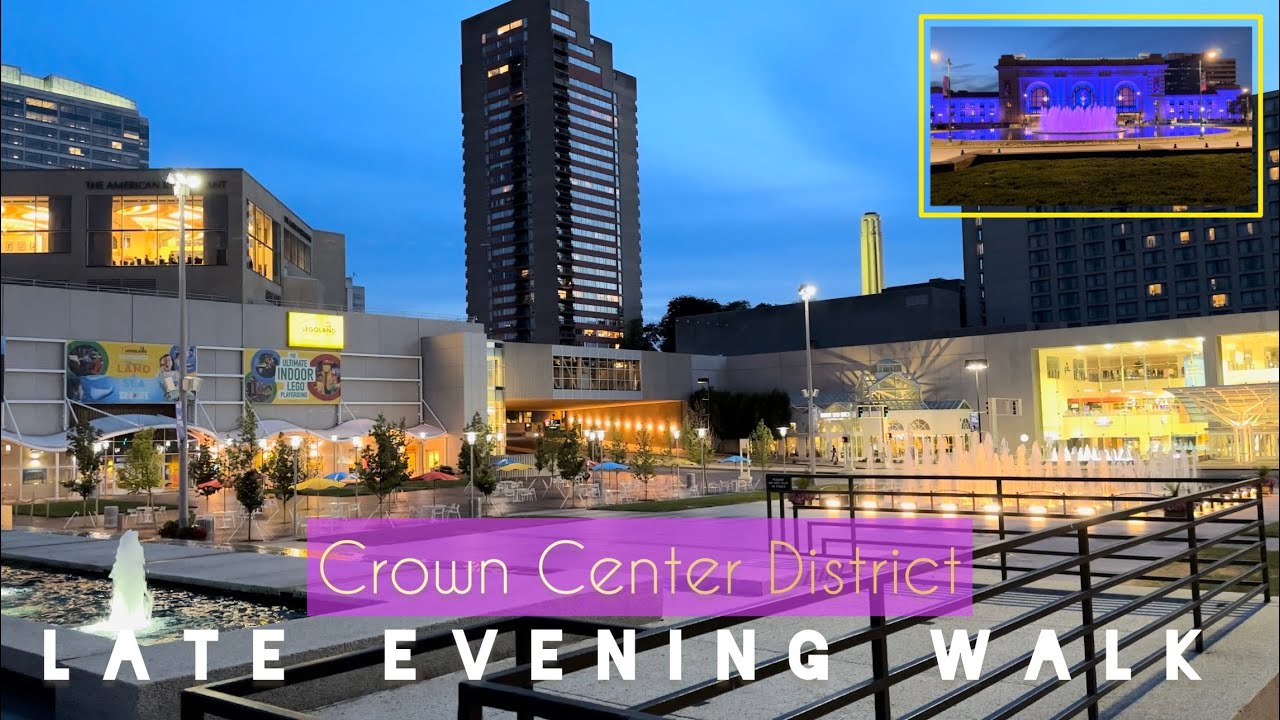 Late Evening Walk Around Crown Center District, Downtown KCMO!
