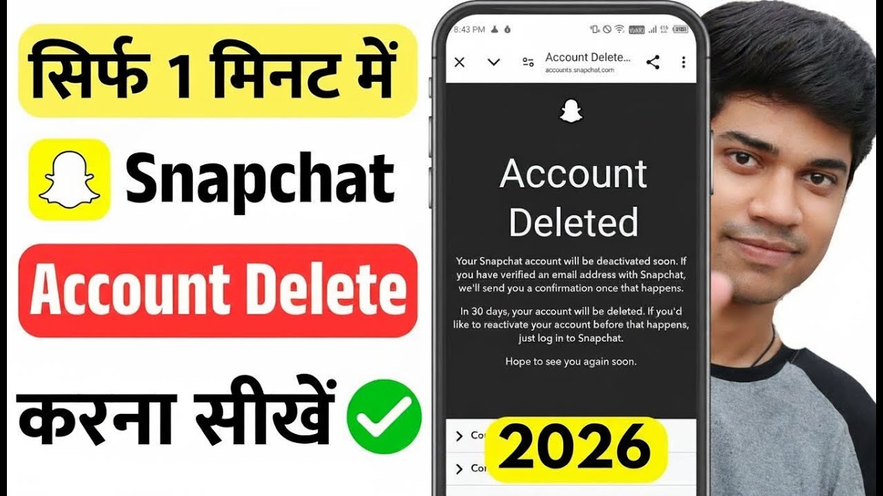 Snapchat account delete kaise kare 2026 | How to delete snapchat account | snapchat id delete kare
