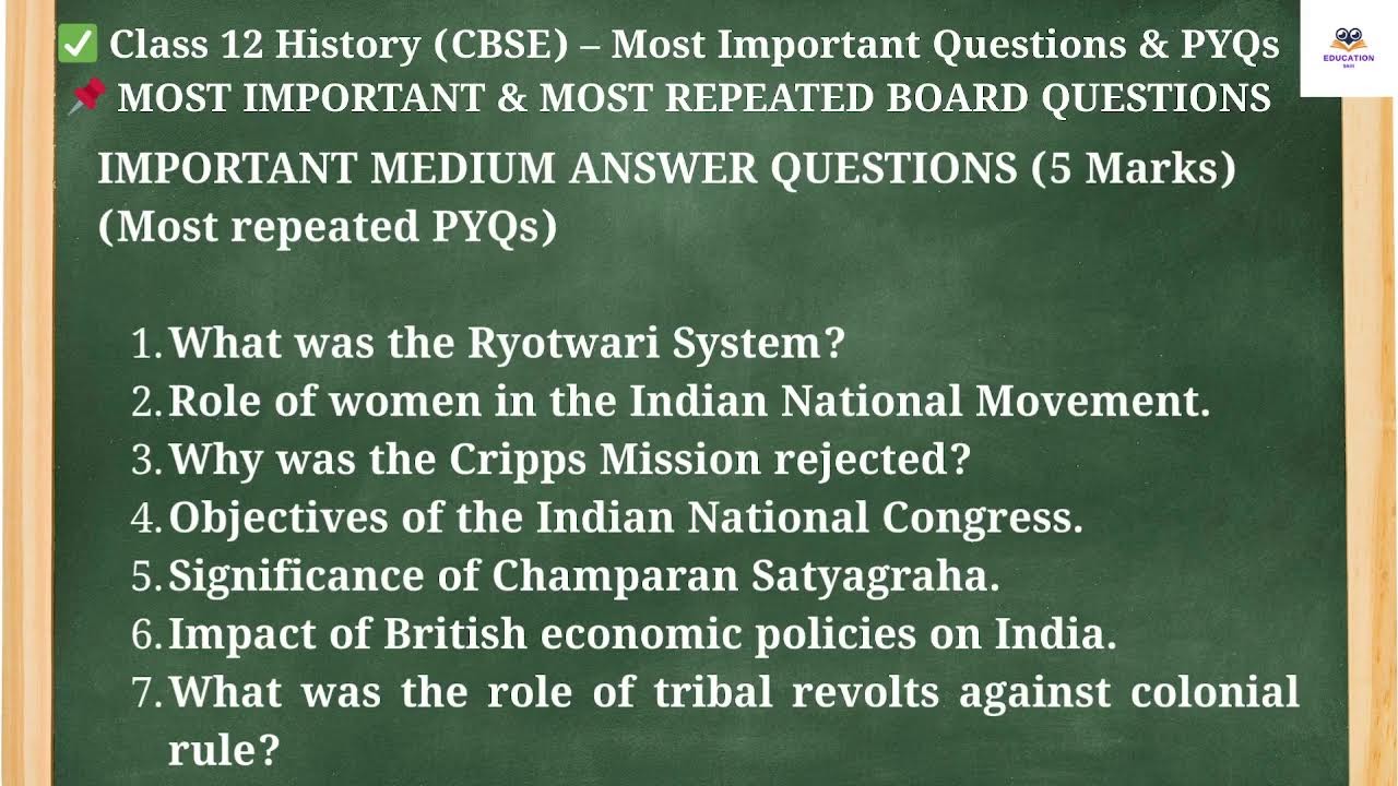 Class 12 History LIVE 🔥 Most Repeated PYQs | 3 & 5 Marks Questions | Board Exam 2026#12thboard #live