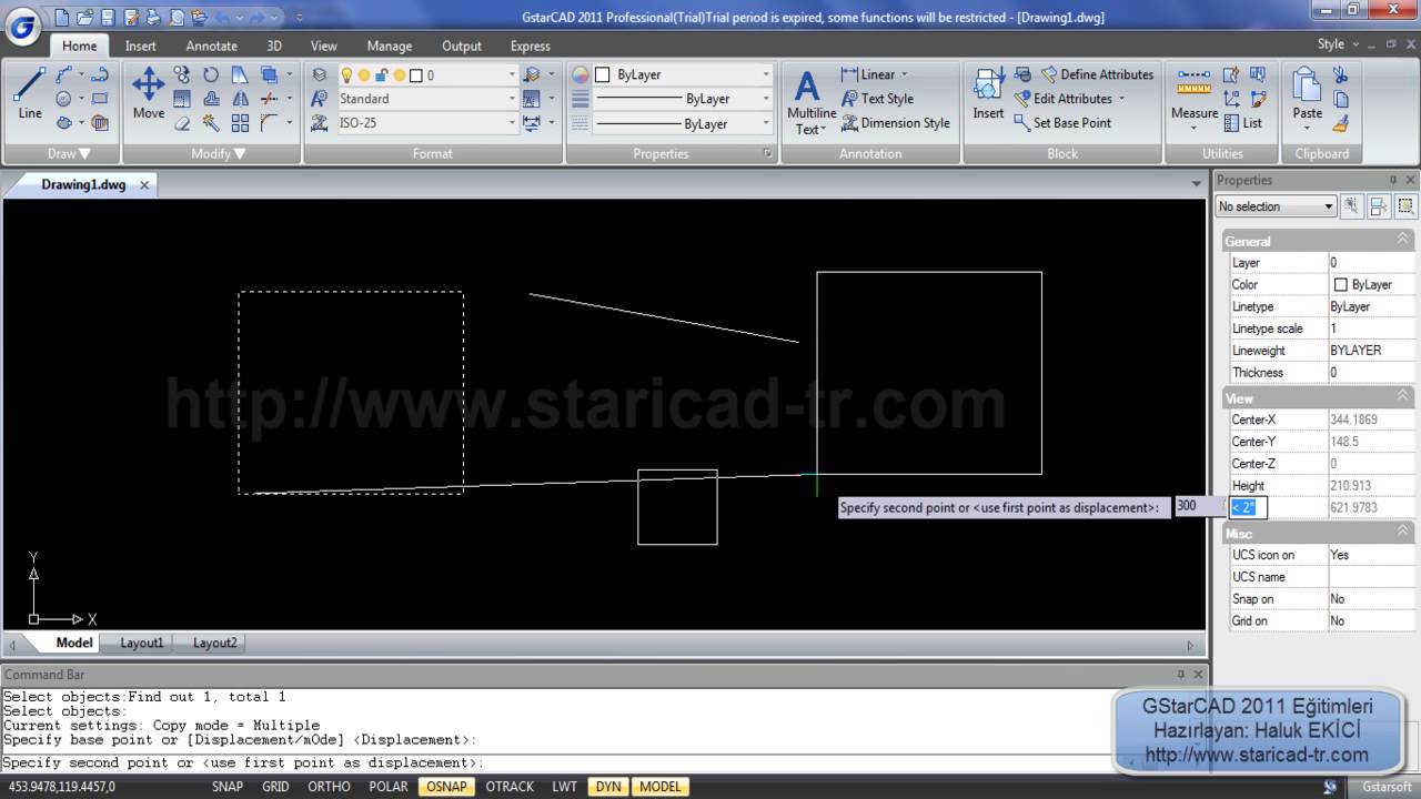 Move Komutu-Autocad Ders-GstarCAD Ders