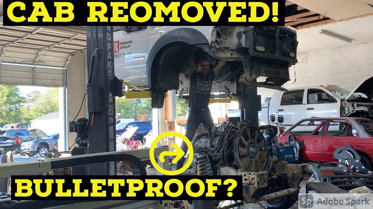 Pulling the cab off of our ABANDONED F550 Super Duty truck!