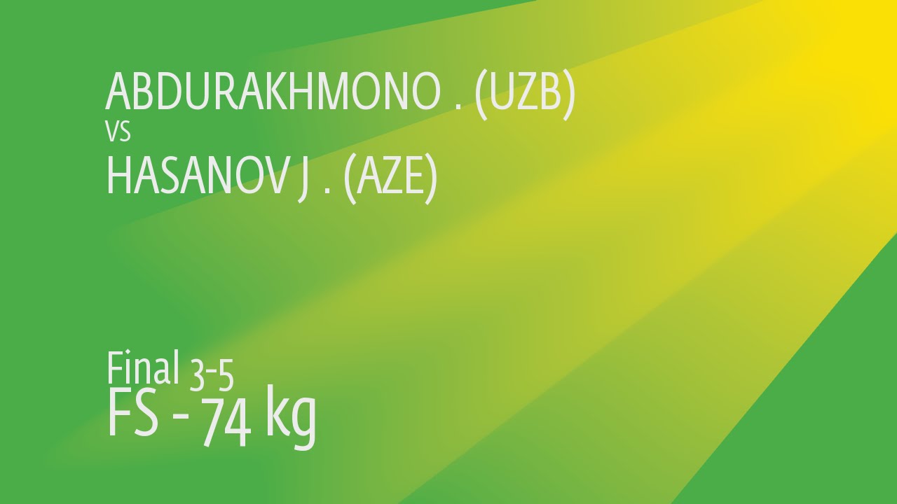 BRONZE FS - 74 kg: J. HASANOV (AZE) df. B. ABDURAKHMONO (UZB), 9-7
