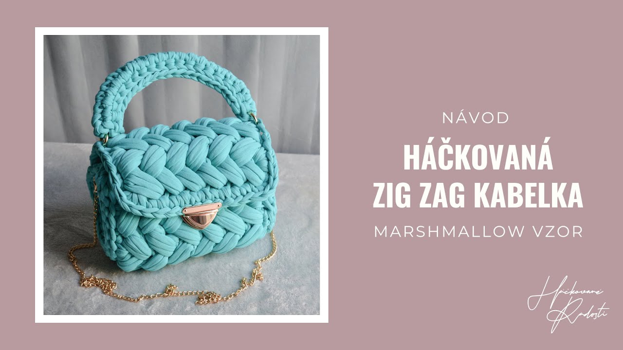 H&Aacute;ČKOVAN&Aacute; ZIG ZAG KABELKA | MARSHMALLOW VZOR