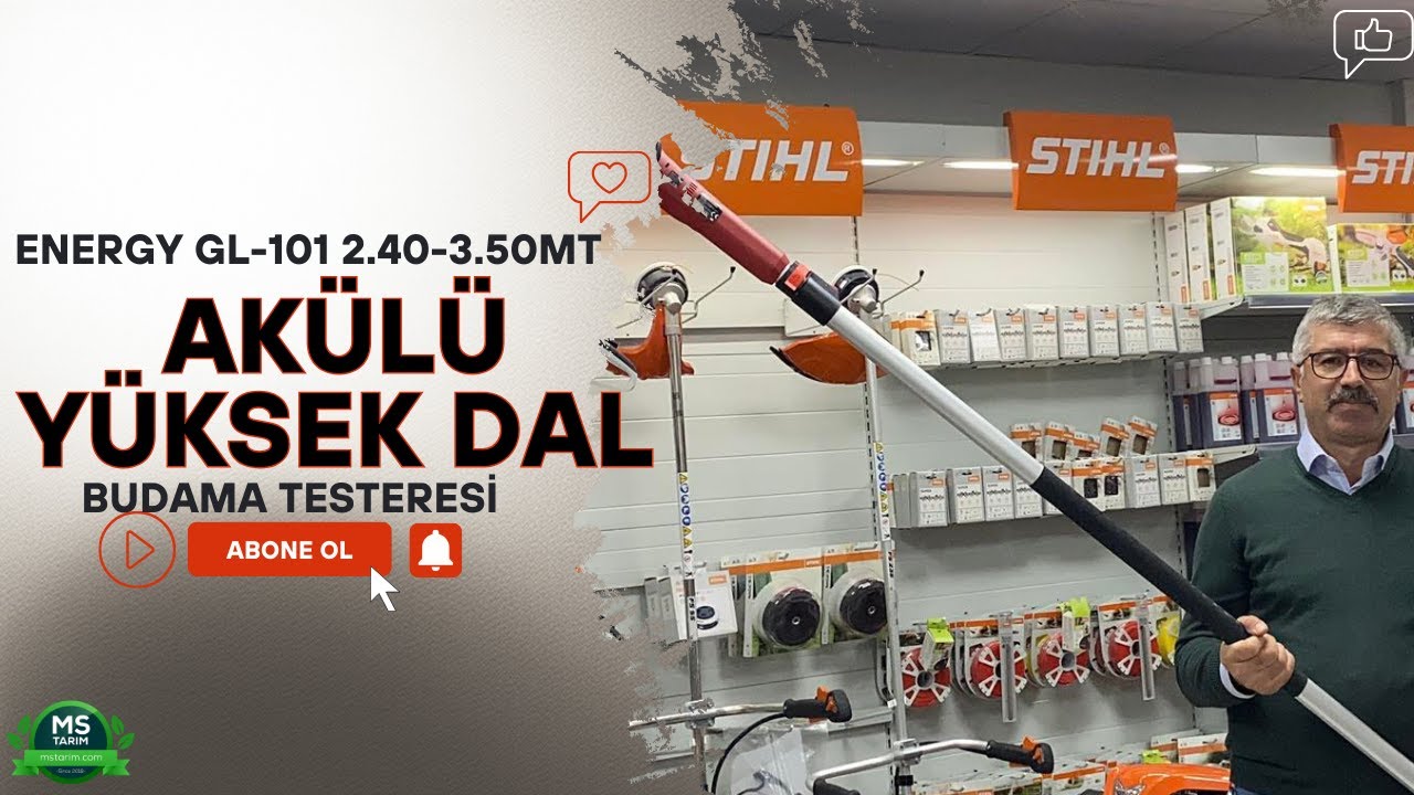 ENERGY GL101 Ak&uuml;l&uuml; Y&uuml;ksek Dal Budama Testeresi 2.40-3.50mt