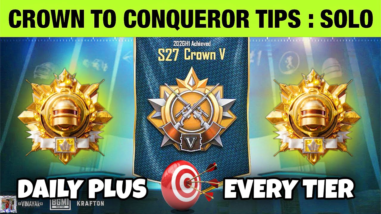 🇮🇳DAY 04 : CROWN TO CONQUEROR | DAILY PLUS TARGET SOLO CONQUEROR ? | SOLO CONQUEROR BEST TIPS✔️🤩