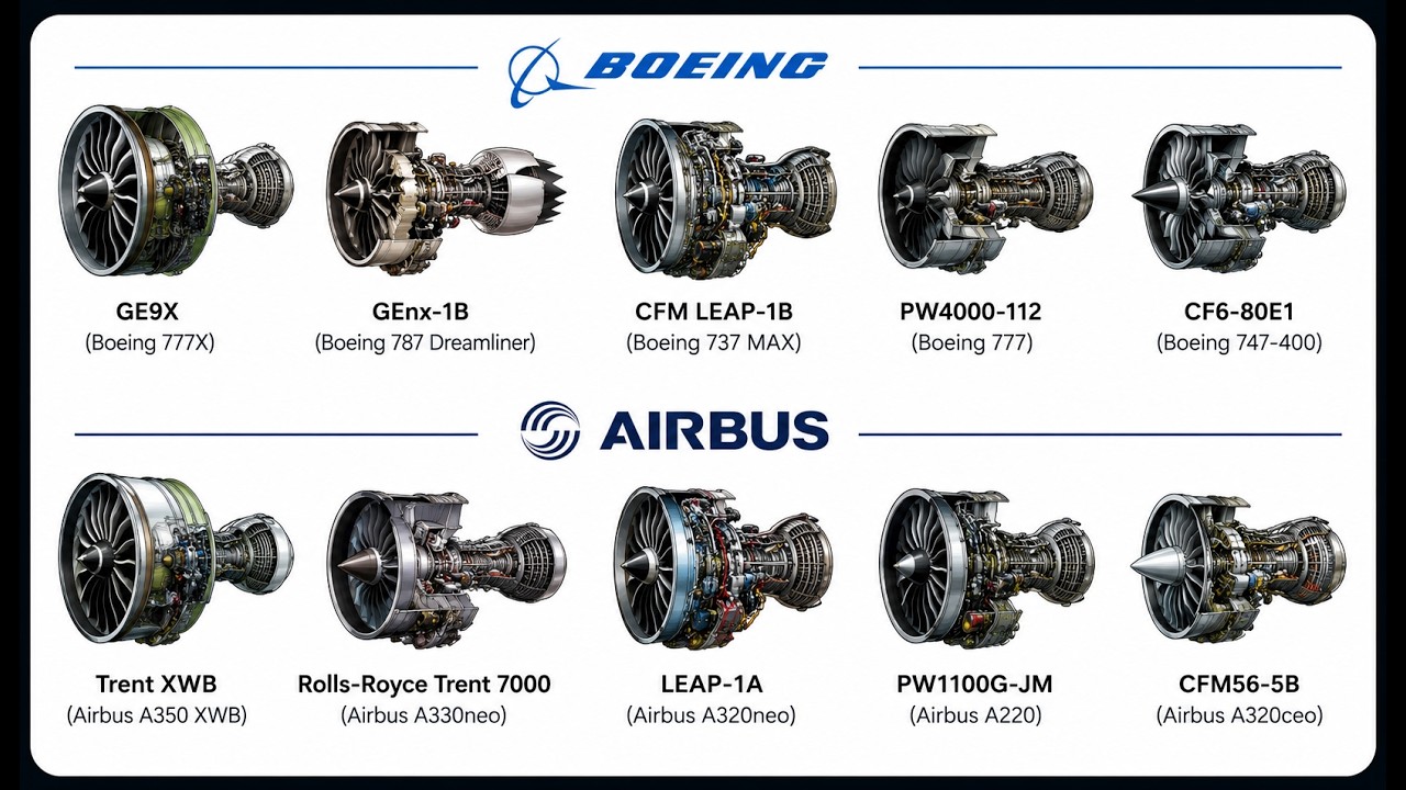 All Types of Jet Engines on Boeing and Airbus Aircraft, Explained