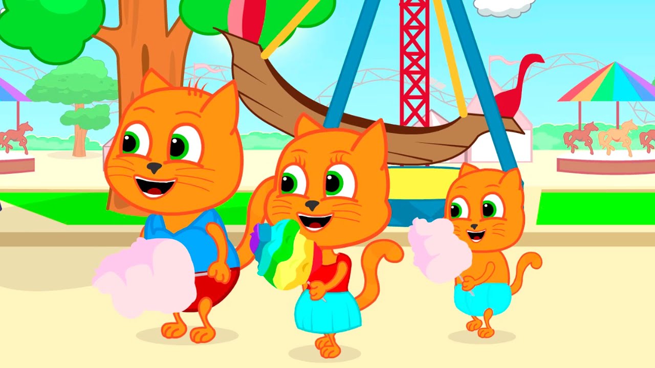 Cats Family in English - Children's amusement park Cartoon for Kids