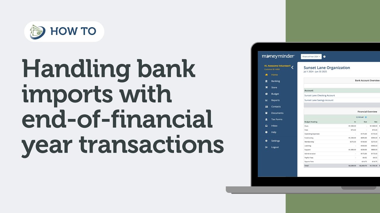 Handling bank imports with end-of-financial year transactions | MoneyMinder