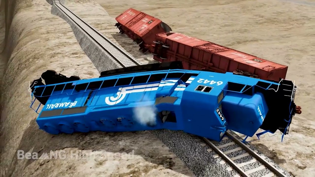 Epic Trains vs Hill Climb Derailment #34 – BeamNG.drive Crashes by BeamNG High Speed