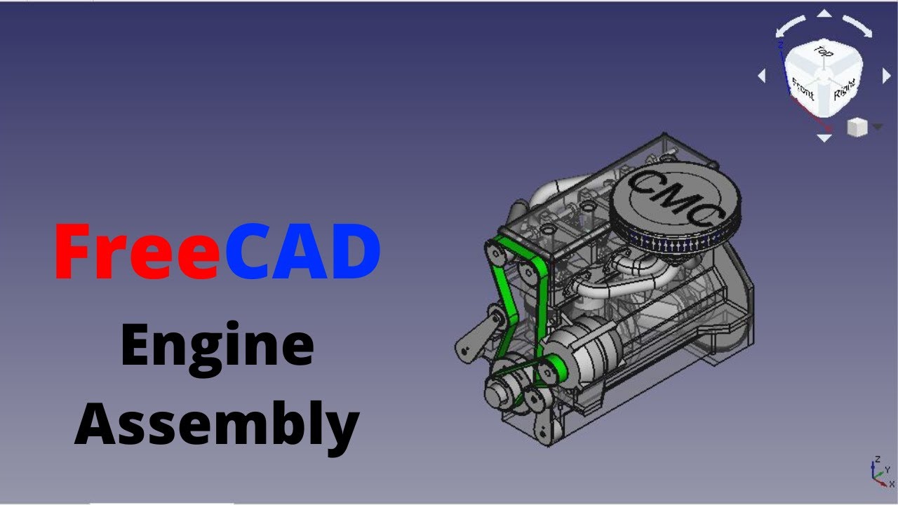 FreeCAD 0.18 - Modeling a Engine L4 (Video #19: Engine Assembly)