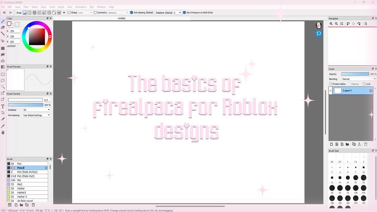FireAlpaca beginner tutorial/tips for Roblox clothing designs ♡
