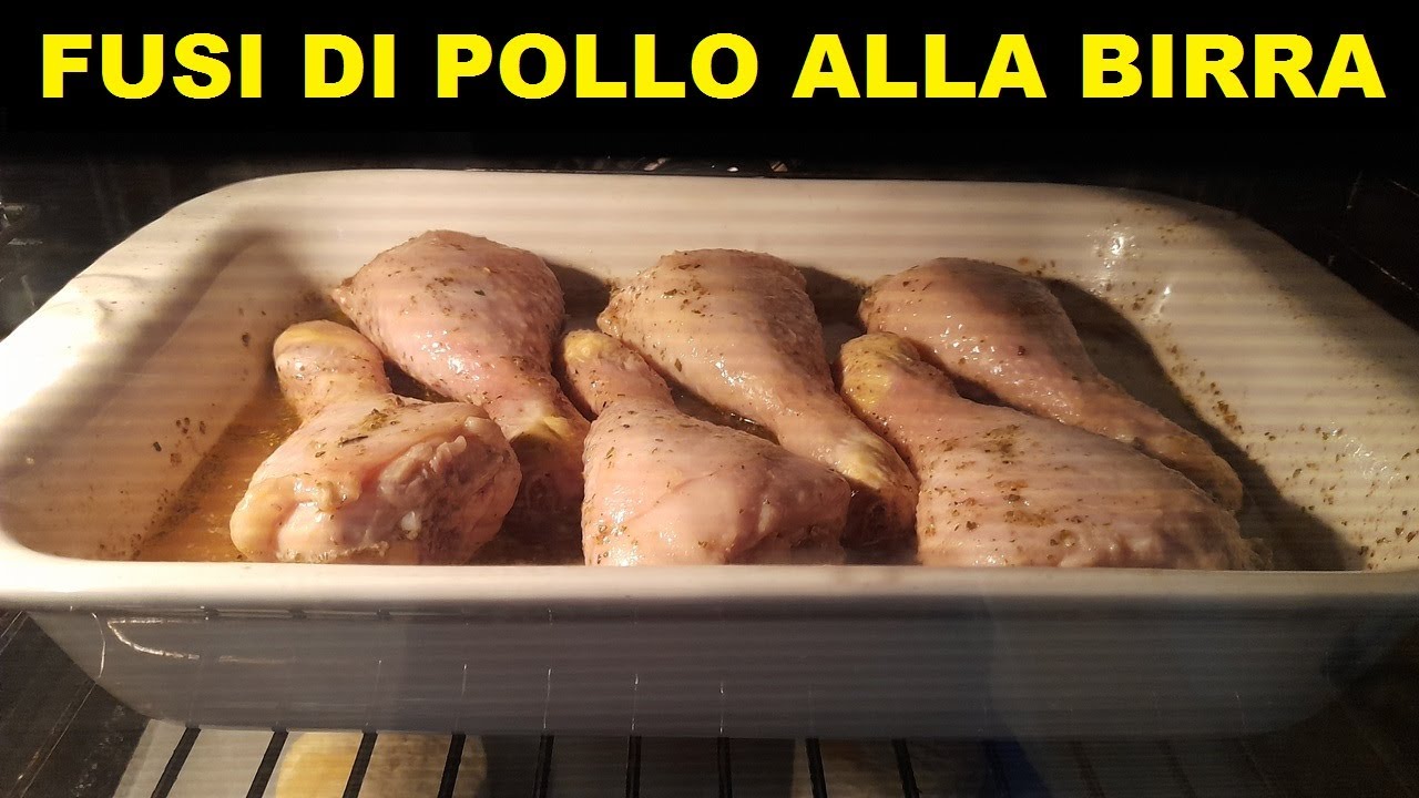 Fusi di pollo alla birra cotti al forno,  tenerissimi e super gustosi, si sciolgono in bocca.