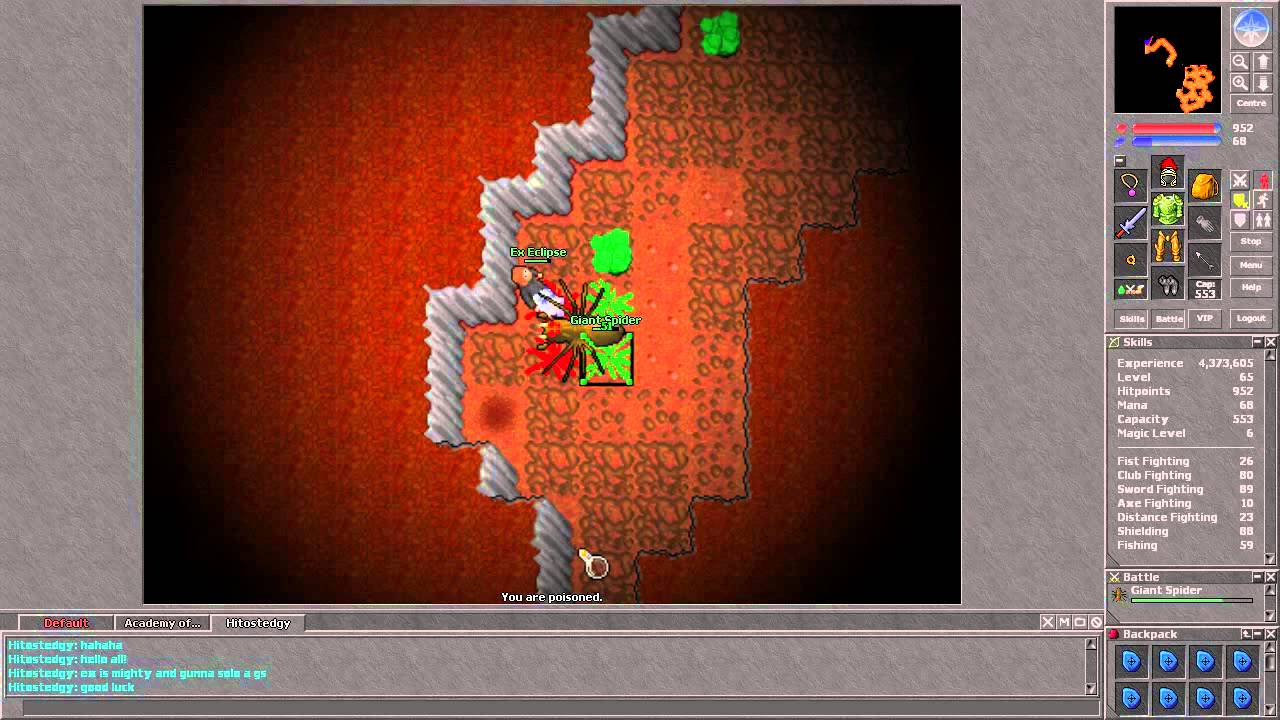 Tibia [7.3] 65 knight melee Giant Spider