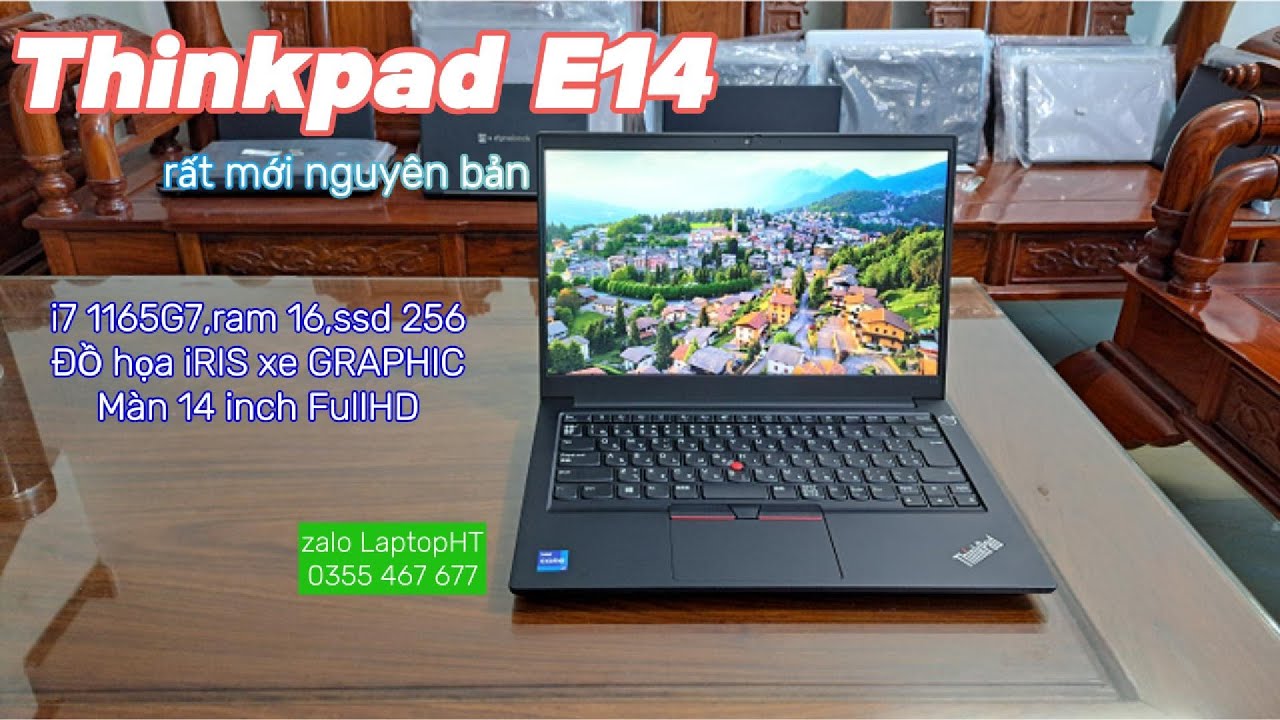 Thinkpad E14 i7 1165G7,ram 16,sdd 256,m&agrave;n 14 inch FHD mới 90%