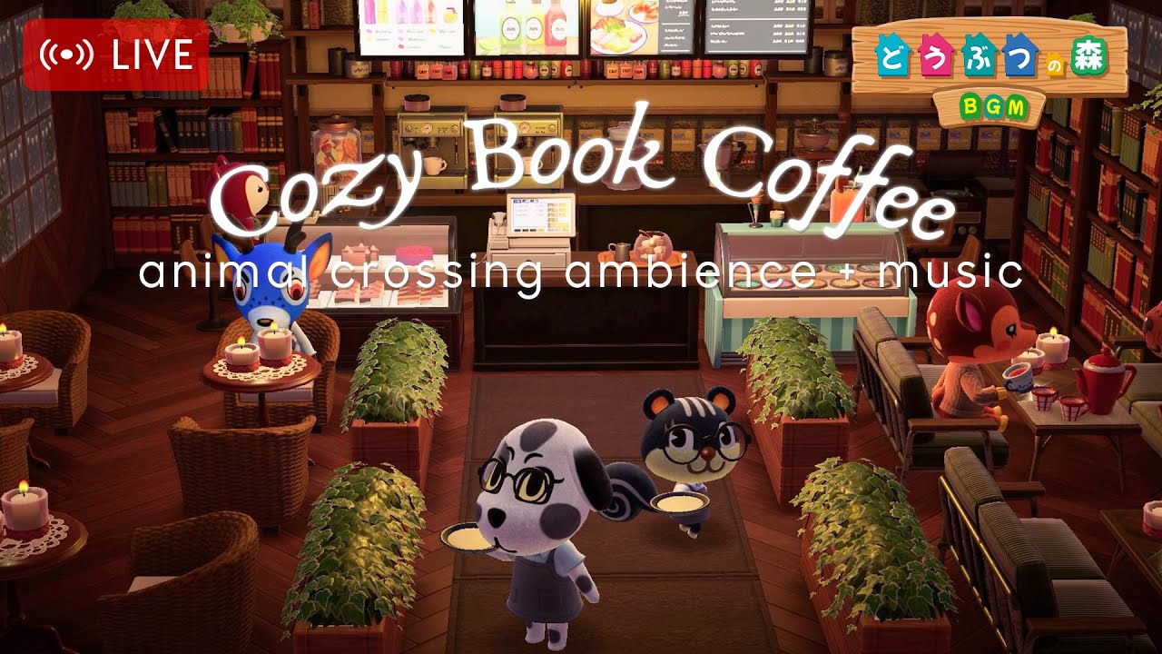 【Book Coffee & どうぶつの森 BGM】☕ 暖かい雰囲気の本カフェで、友達と一緒に本をめくる音と穏やかなジャズのメロディーを楽しもう 📖 BGM＋ページをめくる音