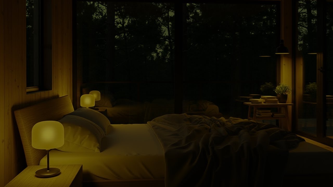 Calm Piano & Soft Night Rain for Sleep (1 Hour)