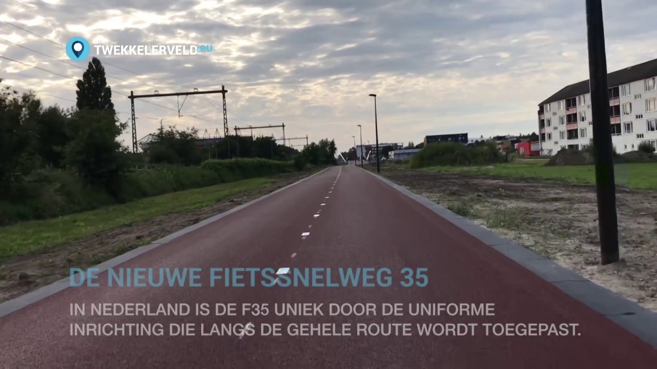 Nieuwe fietssnelweg F35 en fietsbrug Twekkelerzoom / Station Kennispark.
