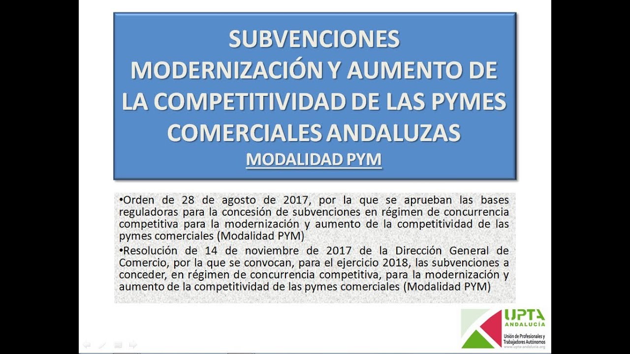 SUBVENCIONES COMERCIO 2017 - UPTA ANDALUCIA