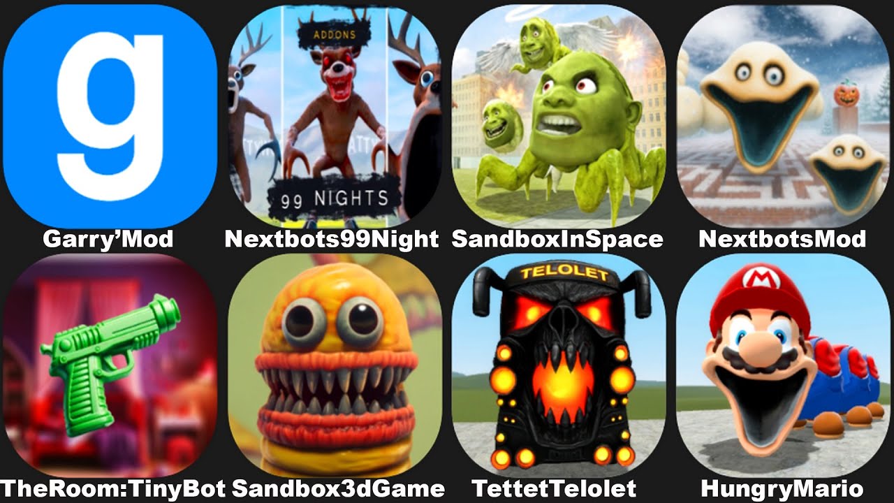ROBLOX HUNGRY WORM in NEXTBOTS IN PLAYGROUND MOD,SANDBOX IN SPACE,99 Nights in the Forest in GMOD