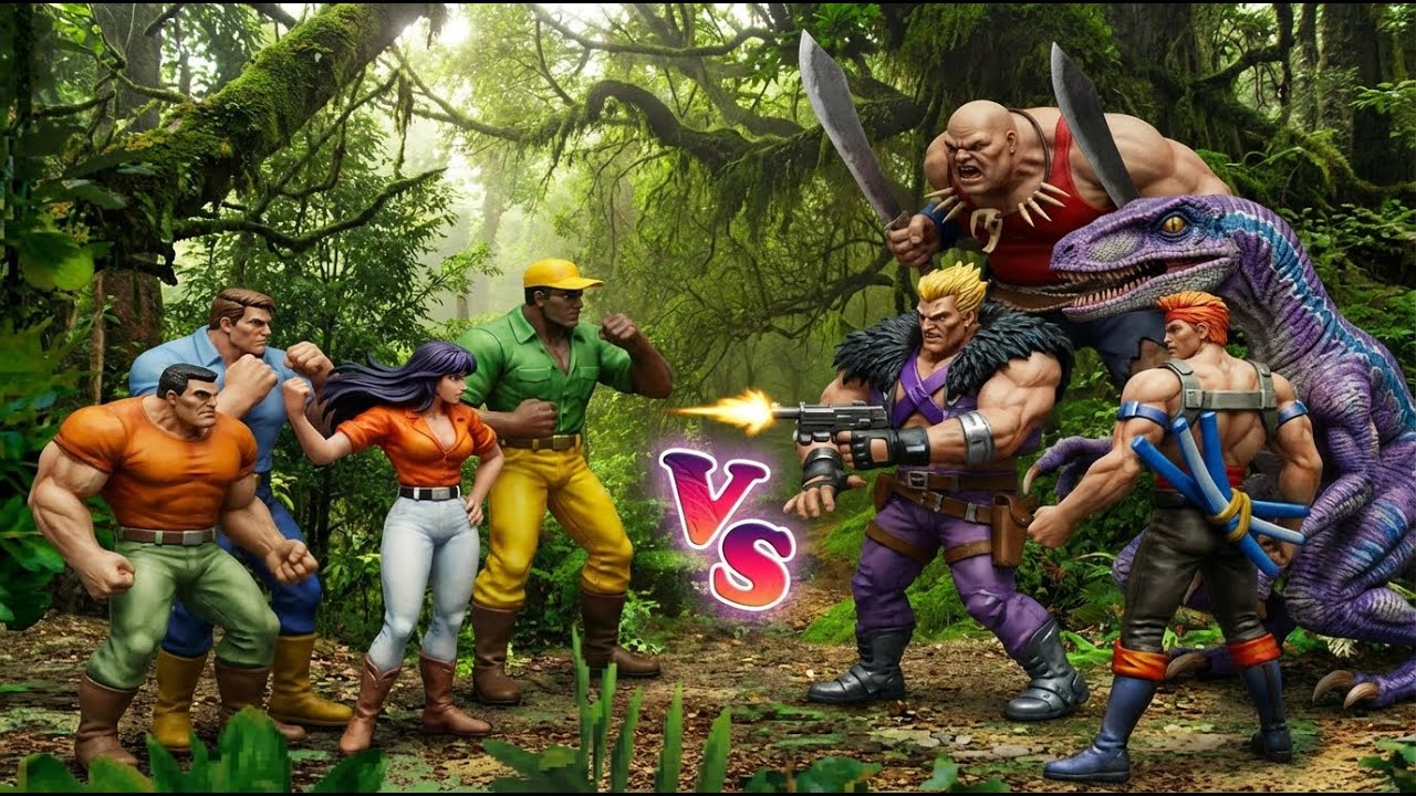 Epic Clash: Cadillacs and Dinosaurs Team Heroes vs Team Villains