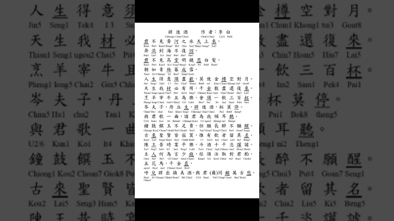 將進酒  作者：李白      河洛漢詩吟唱      吟唱：王小民