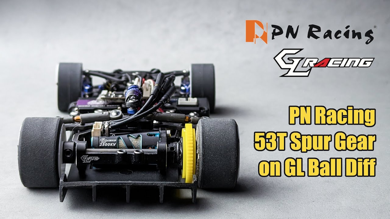 PN Racing Yellow 53T Spur Gear Works on GL Racing Ball Differential (MR2953WC)
