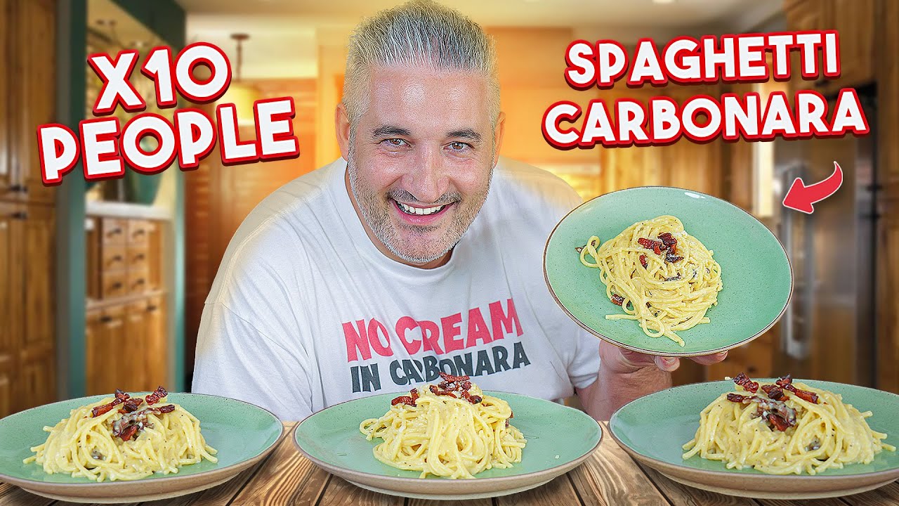 Can You Feed 10 People with JUST ONE SPAGHETTI alla CARBONARA Recipe?