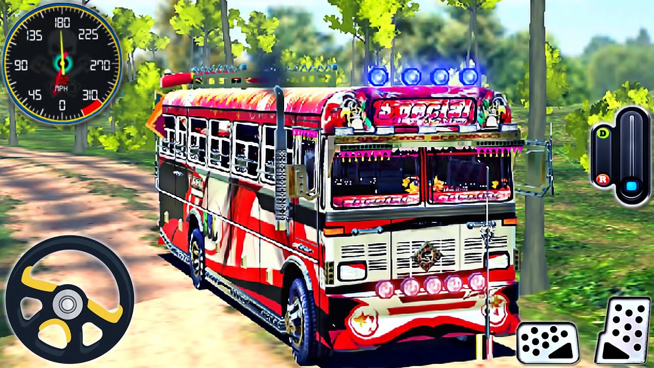 Coach Luxury Big Indian Bus Driving - Driving Simulator Srilanka - Android GamePlay #3