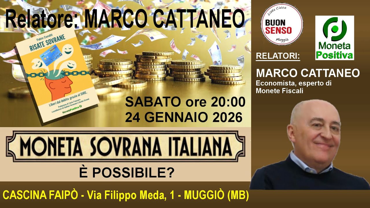 Moneta Sovrana Italiana - Intervento di Marco Cattaneo - Muggi&ograve; - 24 gennaio 2026