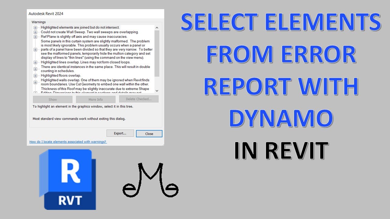 Revit Tutorial - Select elements from error report with Dynamo