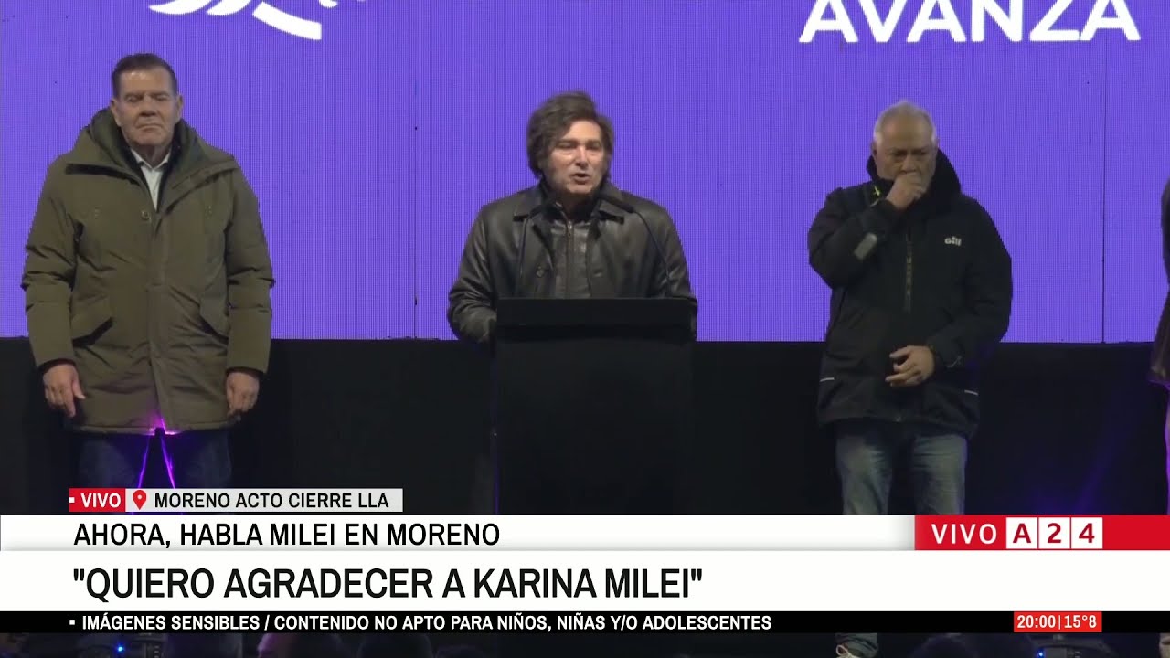 📢MILEI EN MORENO: “ME TIRARON UN ADOQUÍN, LA GENTE TIENE CONSCIENCIA DE LAS OPERETAS”