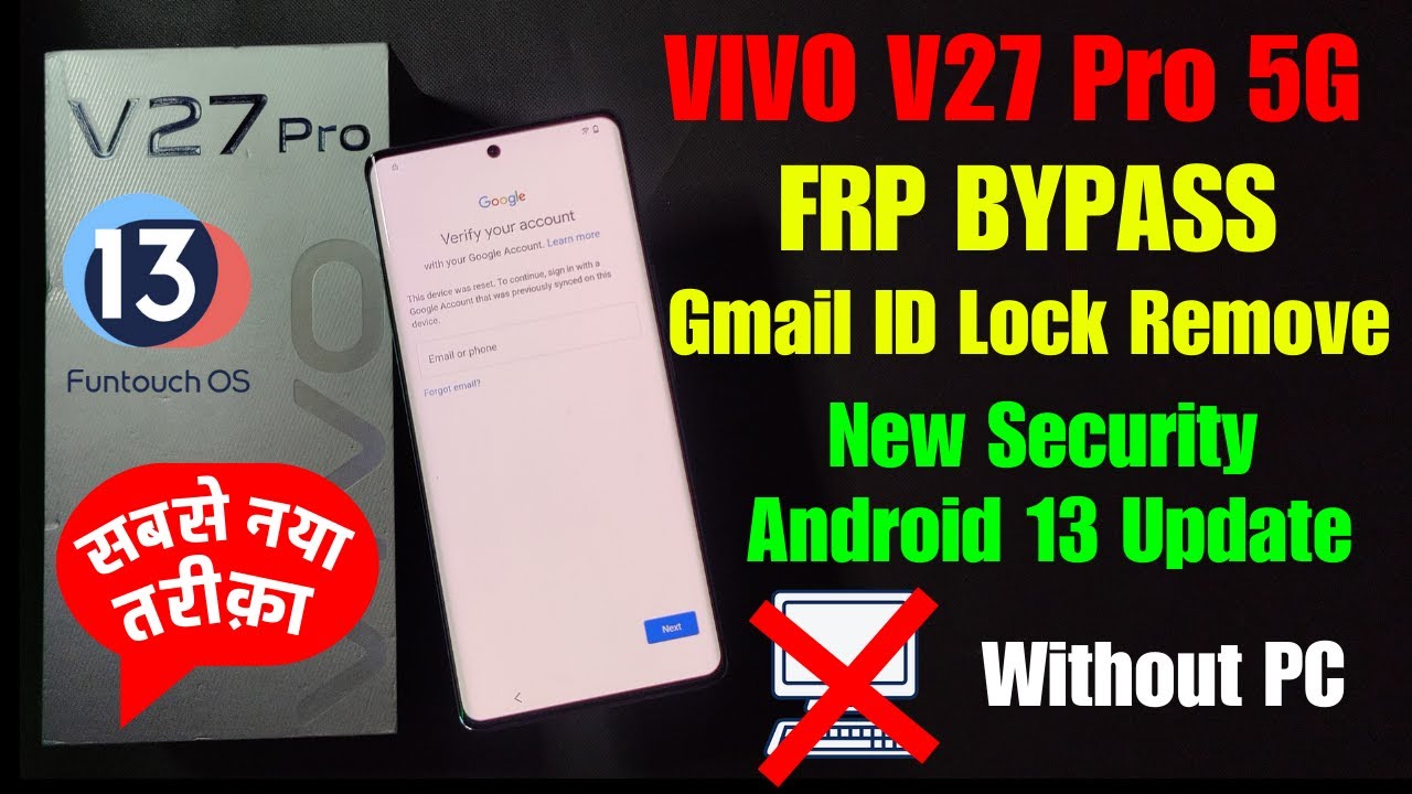 VIVO V27 Pro 5g Frp Bypass ❌ Gmail Id Lock Remove ❌ 👉A To Z All VIVO Frp Bypass New Trick Android 13