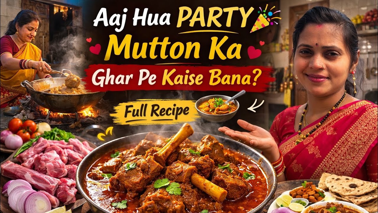 आज हुई मटन पार्टी 😍 | घर पर मटन बनाने का आसान तरीका