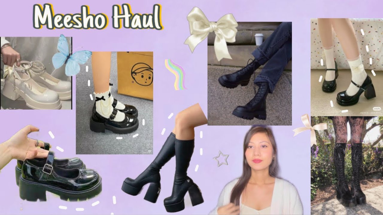 Meesho + Myntra Footwear Haul❄️🦋|Boots, mary jane shoes|pinteresty shoes✨ #meesho #meeshohaul