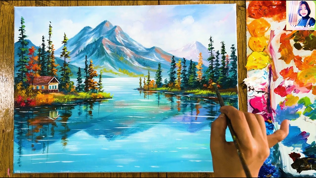 Acrylic Painting - How to Paint Beautiful Natural Landscapes, Mountains and Lakes with Acrylic