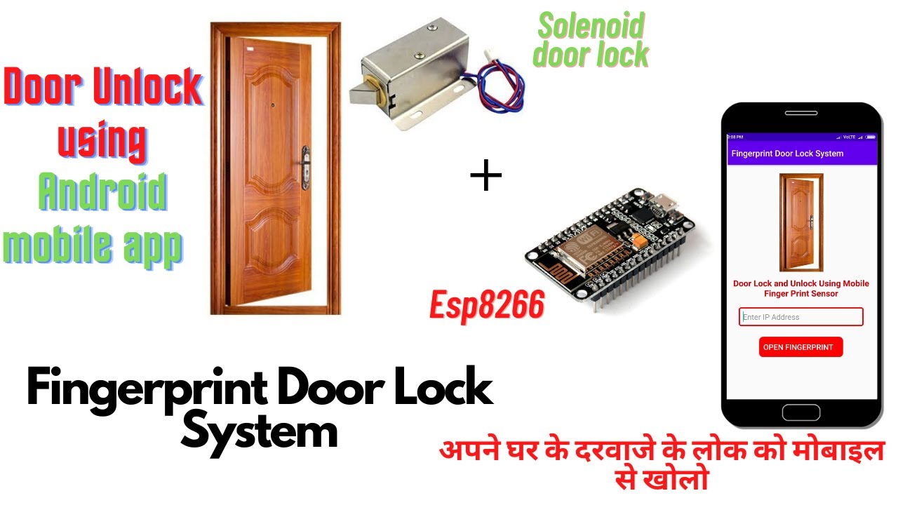 Door Lock Control Using Android Mobile Fingerprint Sensor || How to Make Mobile Control Door Lock