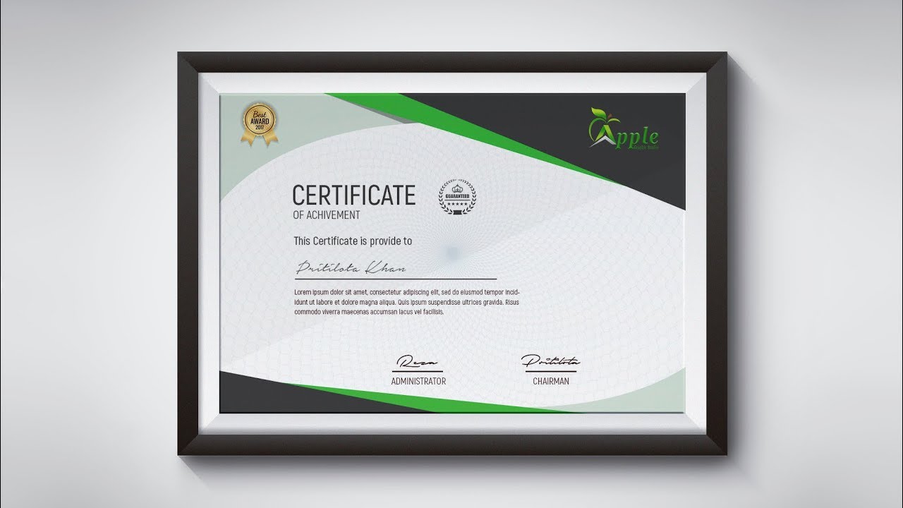Modern Certificate Design - Photoshop CC Tutorial