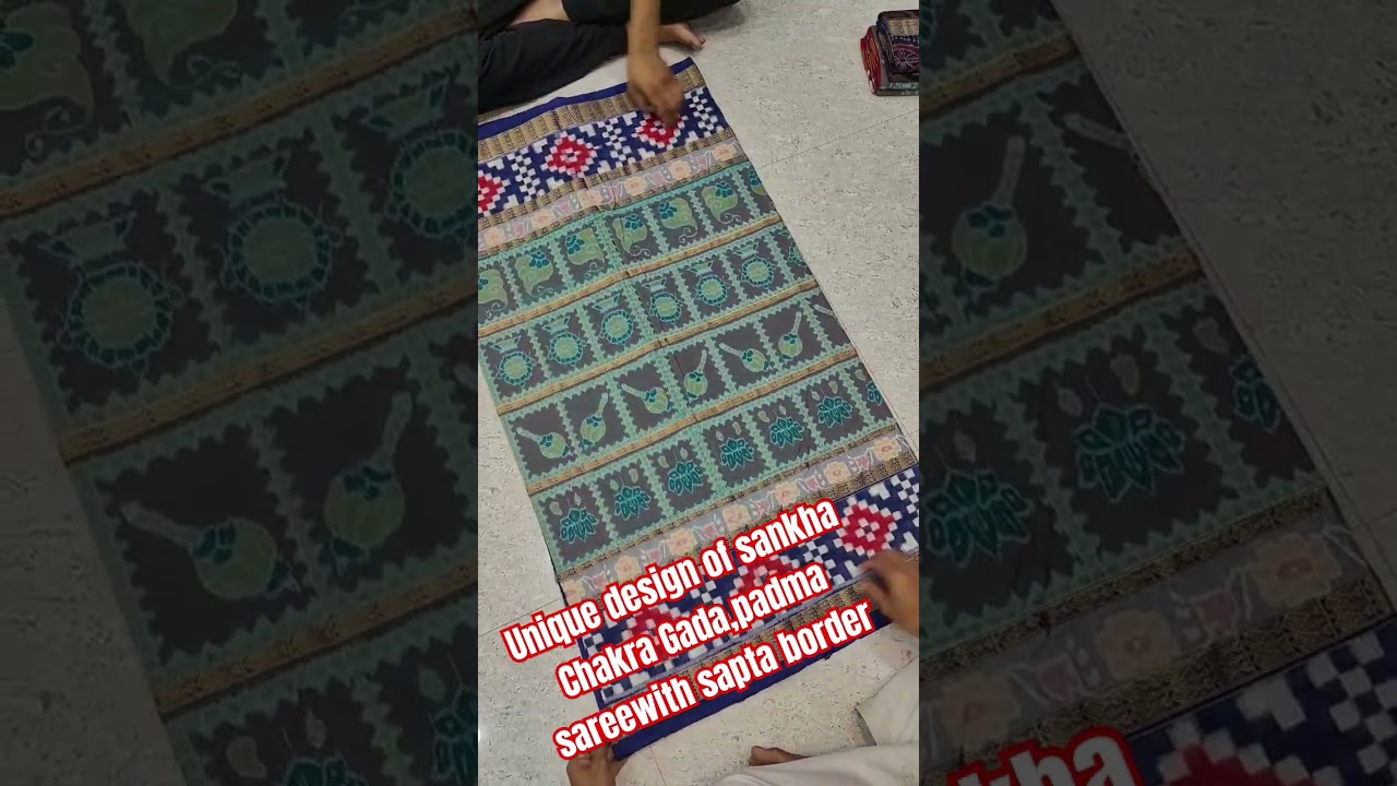 Very unique design Sankha Chakra Gada Padma saree in sapta border