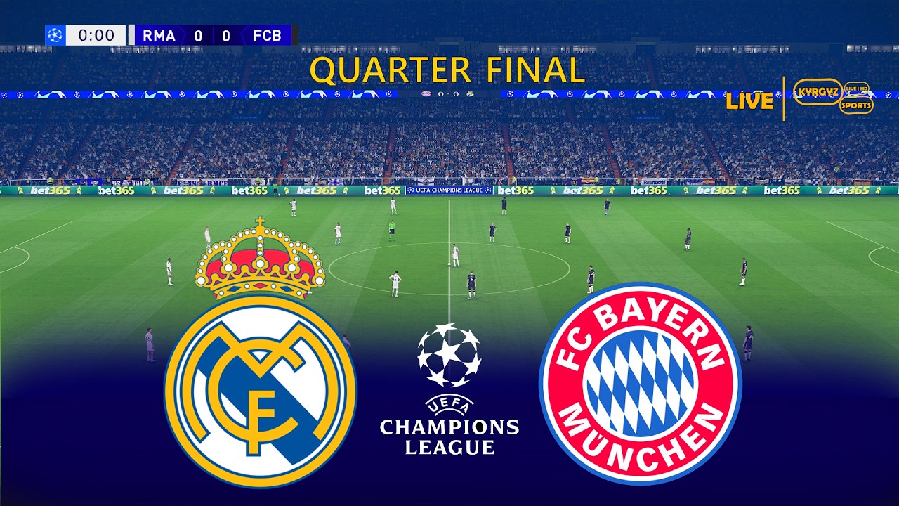 Real Madrid vs Bayern Munich | UEFA Champions League Quarter Final | Full Match Simulation PES
