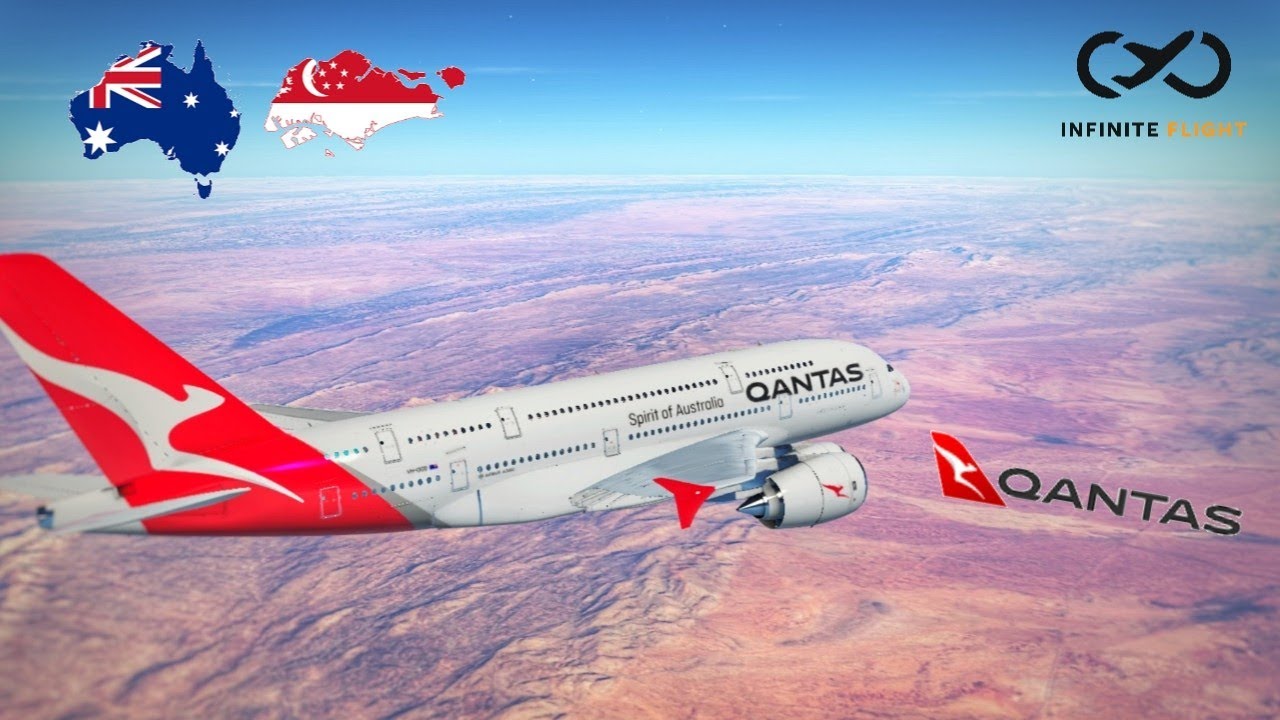 [4K] Бесконечный полёт | Сидней (SYD) — Сингапур (SIN) | Qantas | Airbus A380