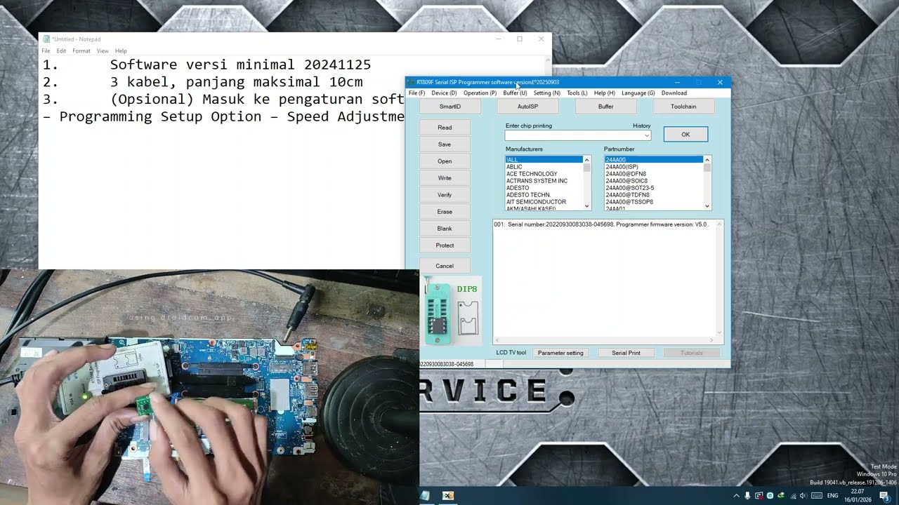 Cara Flash ITE Menggunakan RT809F via SMBUS