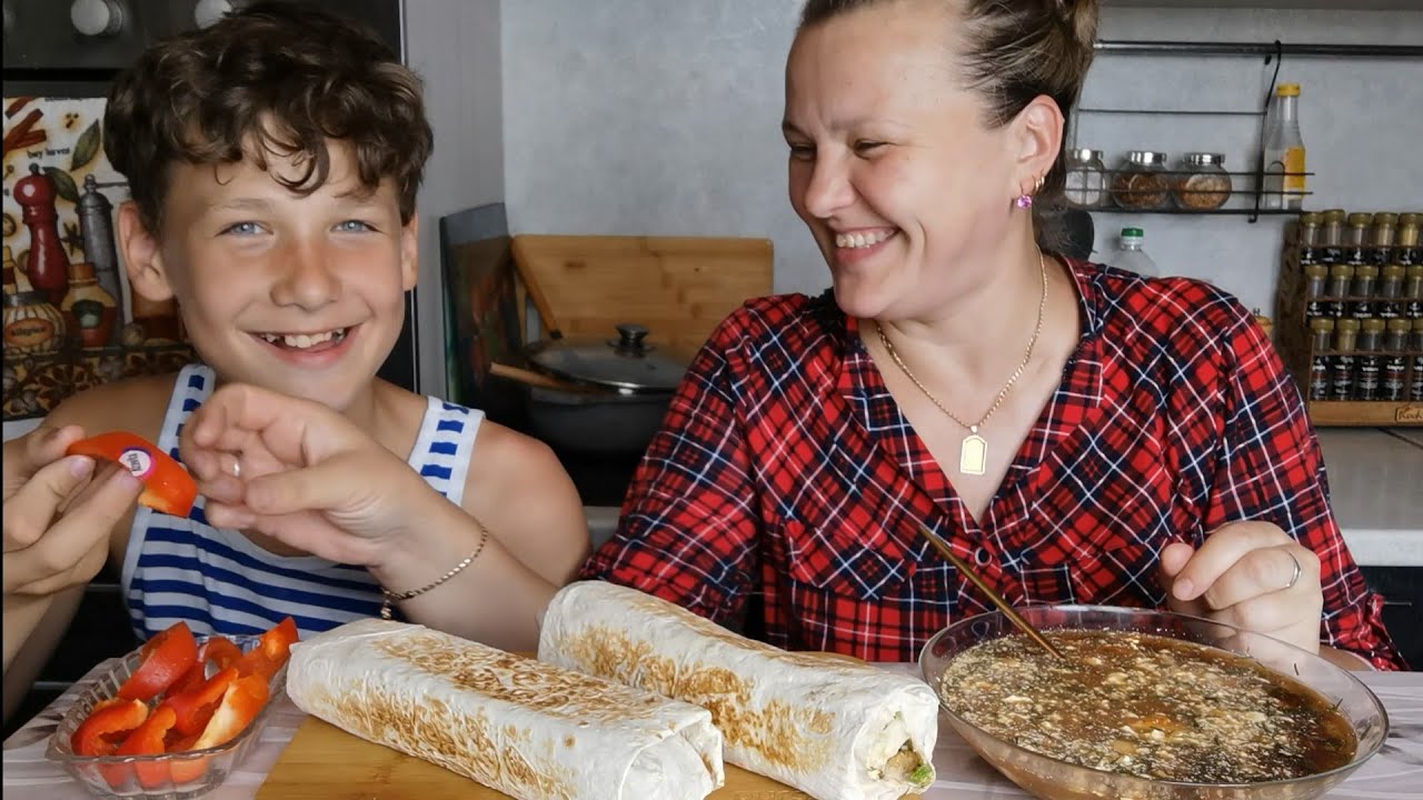 Мукбанг Шаурма-Шаверма домашняя, Окрошка